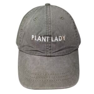 Friday + Saturday Baseball Cap Green White OS Plant Lady Hat Slideback Leather